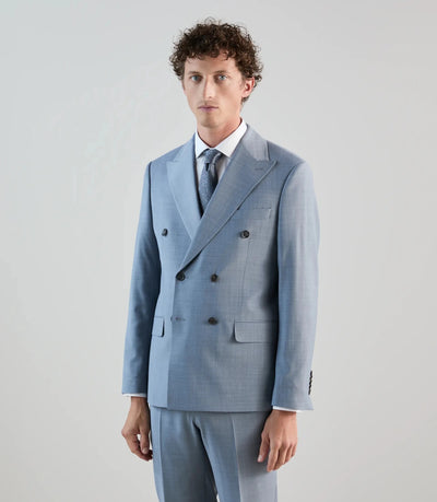 Costume croisé bleu ciel - IZAC