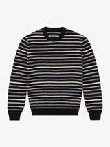 Black striped crew neck sweater