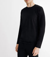T-shirt en jersey manches longues noir - IZAC