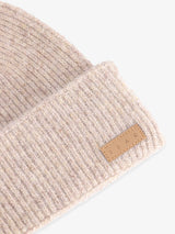 Bonnet en maille côtelée beige - IZAC