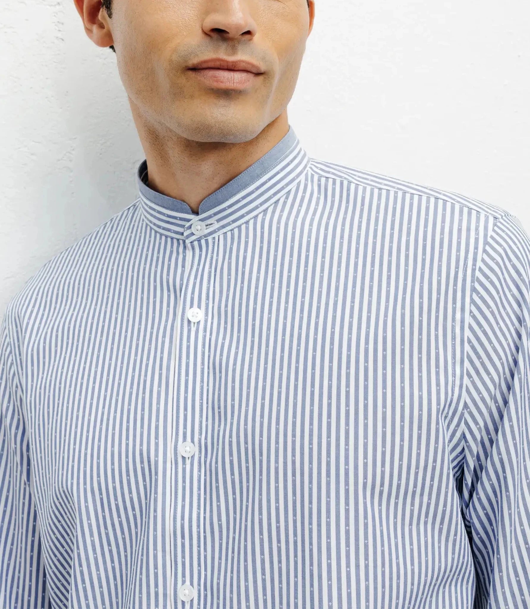 Chemise casual col mao ciel - IZAC