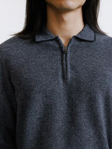 Pull col polo zippé anthracite
