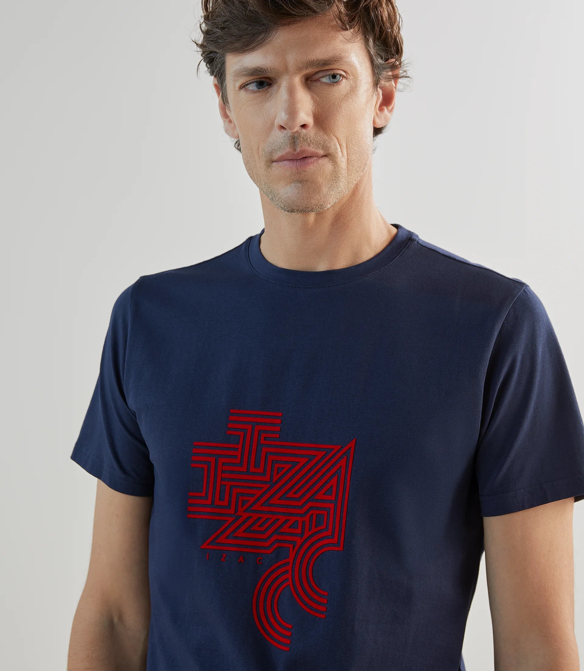 T-shirt à manches courtes avec print marine - IZAC