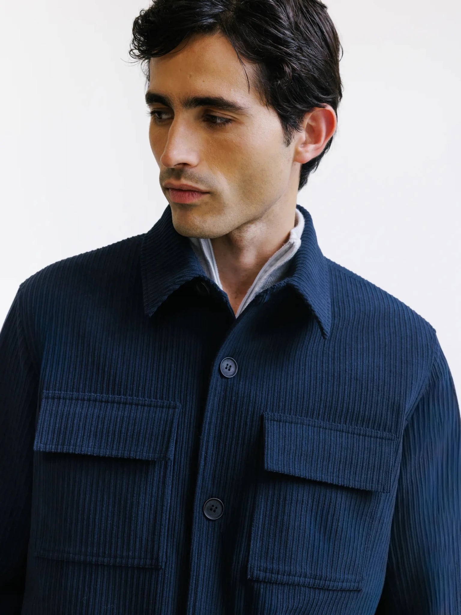 Veste en velours côtelé marine - IZAC