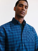 Chemise à carreaux bleue