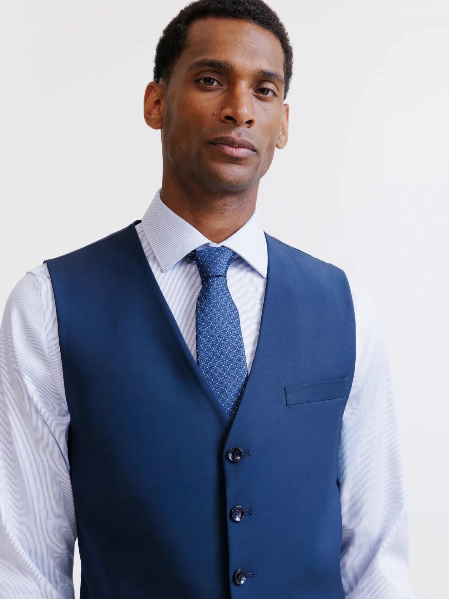 Gilet ville avec laine majoritaire bleu - IZAC