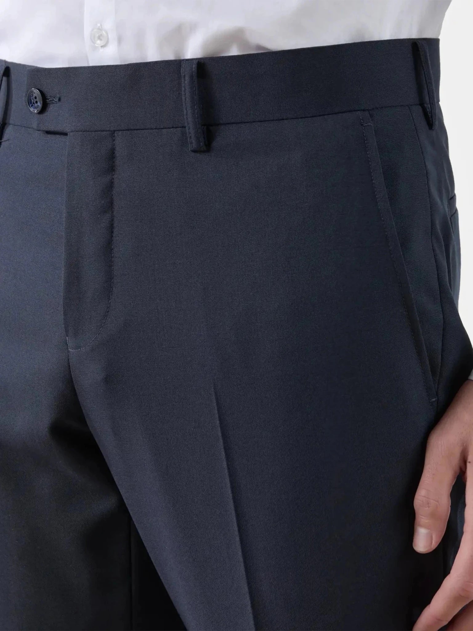 Pantalon ville 100% laine bleu marine - IZAC