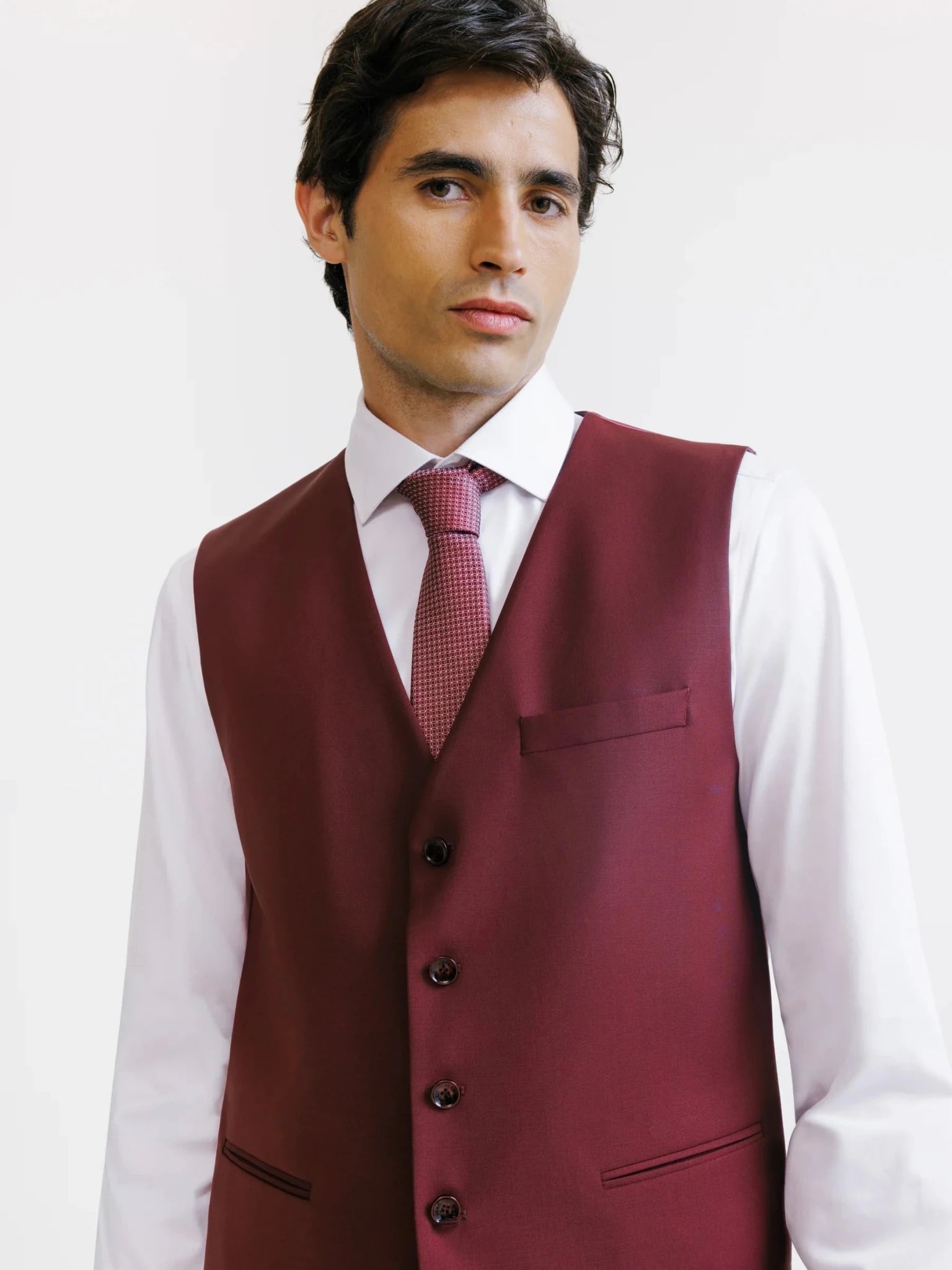 Gilet ville avec laine majoritaire prune - IZAC