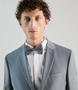 Costume 2 boutons en laine majoritaire bleu gris clair - IZAC