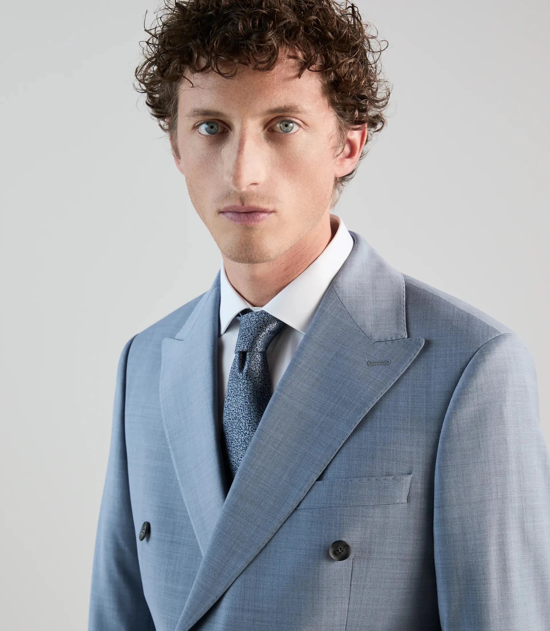Costume croisé bleu ciel - IZAC
