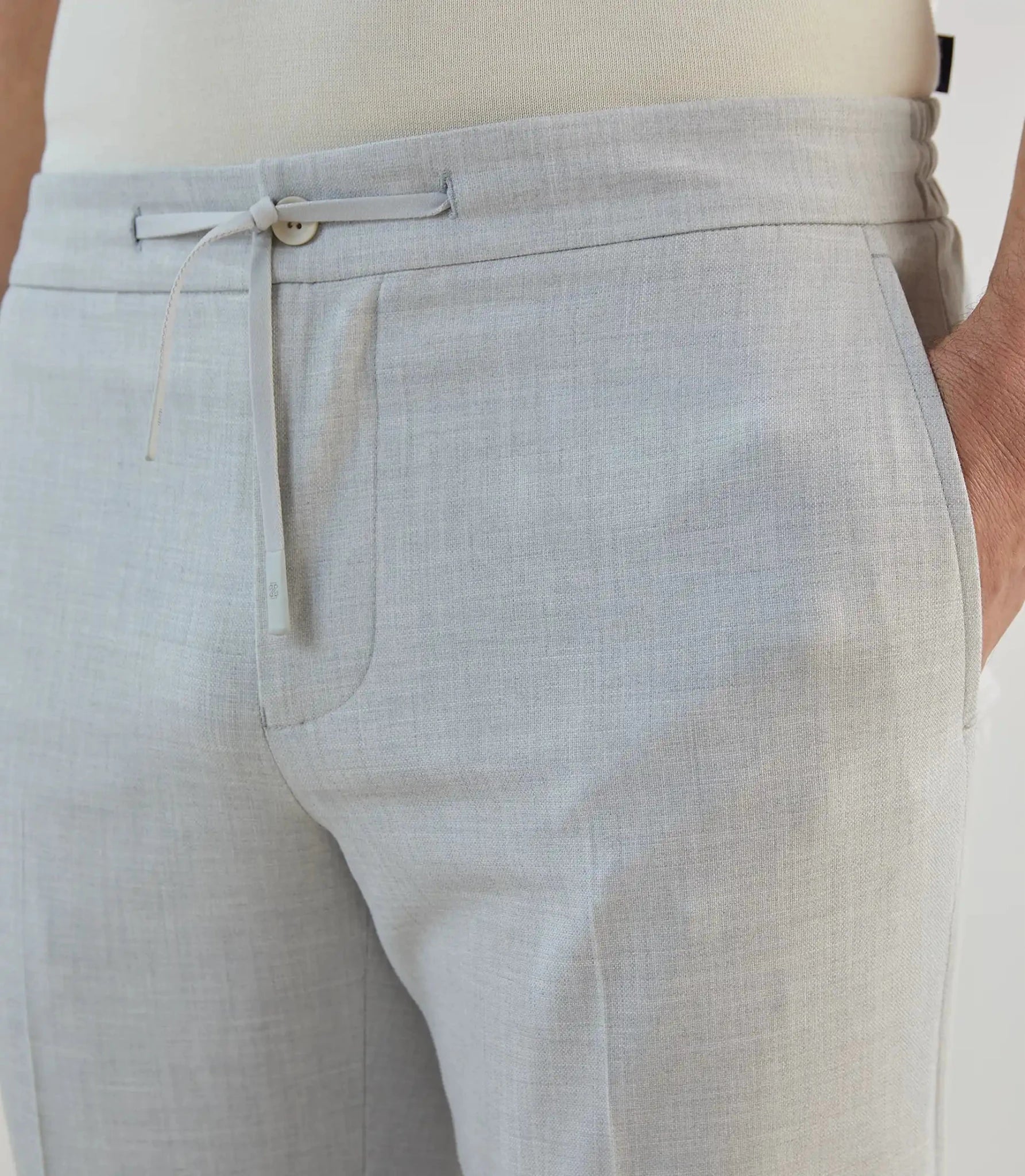 Pantalon ville avec cordon de serrage gris clair - IZAC