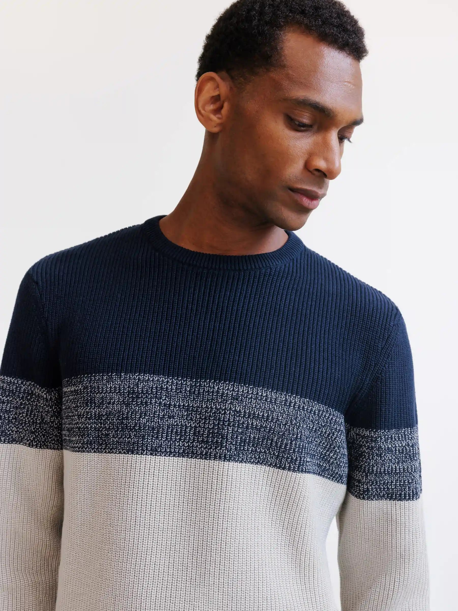 Navy crew neck sweater
