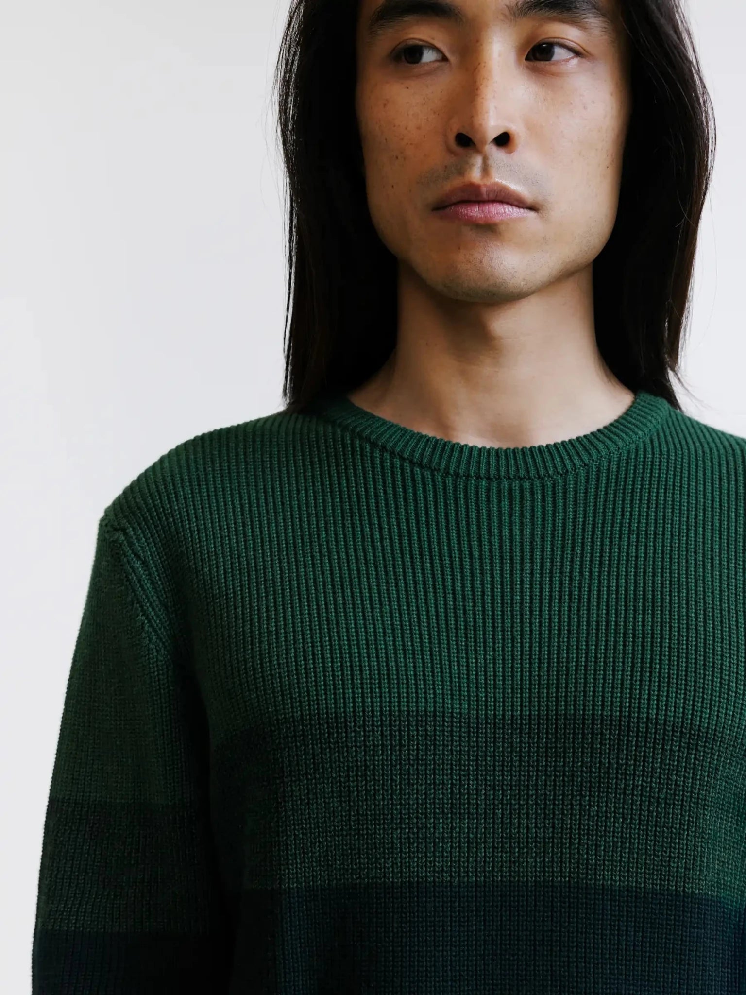 Pull col rond vert foncé - IZAC
