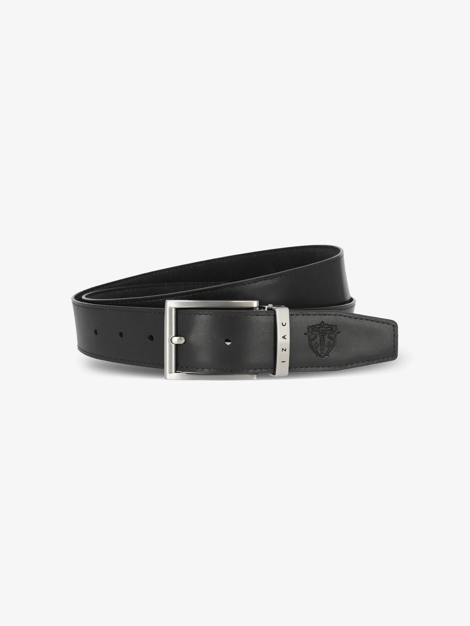 Ceinture en cuir nubuck noir - IZAC