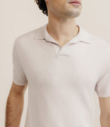 Polo col ouvert en maille rose - IZAC