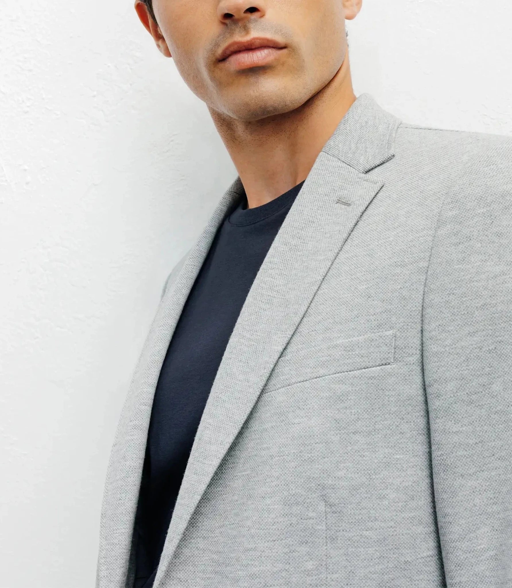 Veste ville en maille 2 boutons gris - IZAC