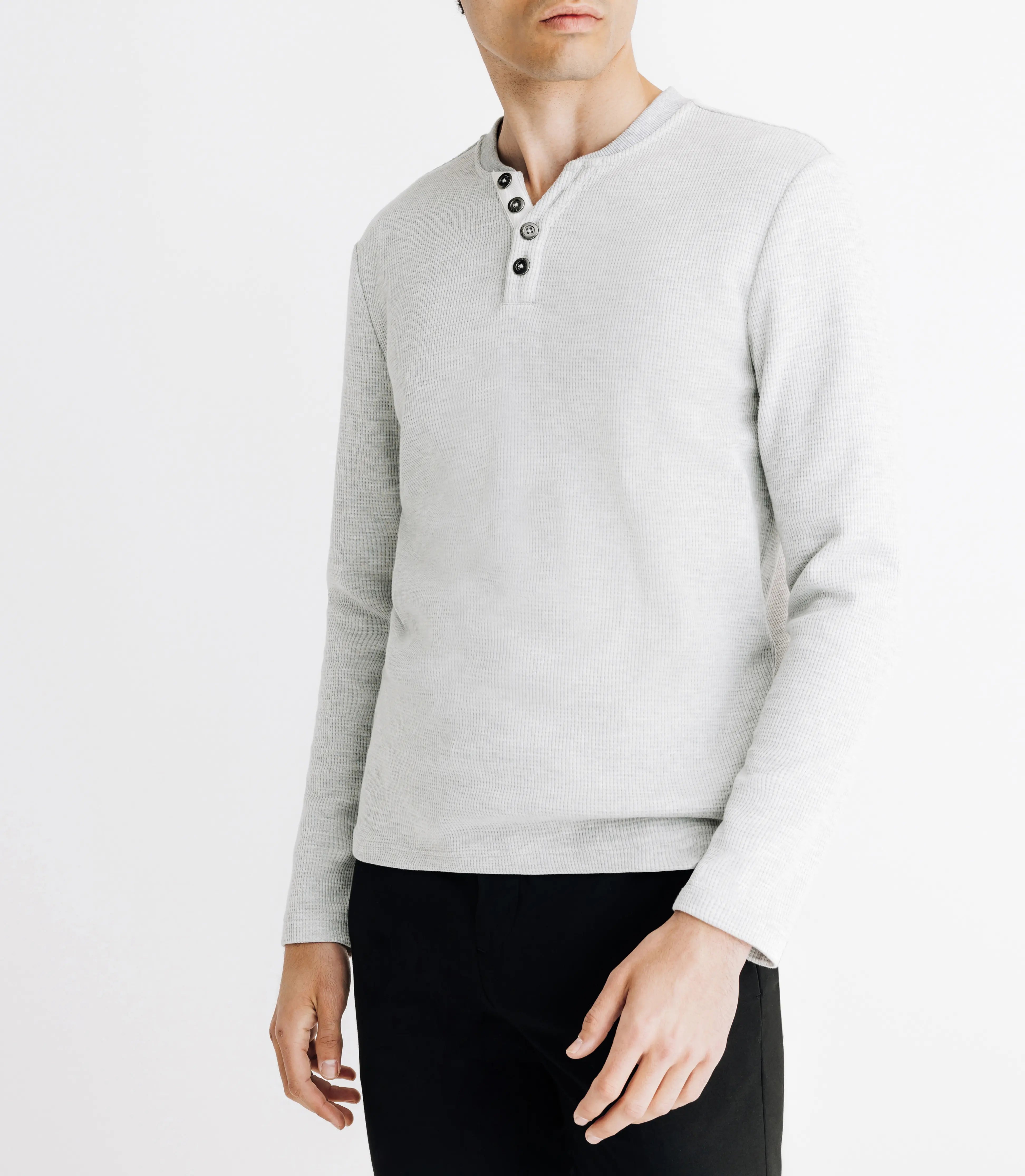 T-shirt avec boutons gris - IZAC