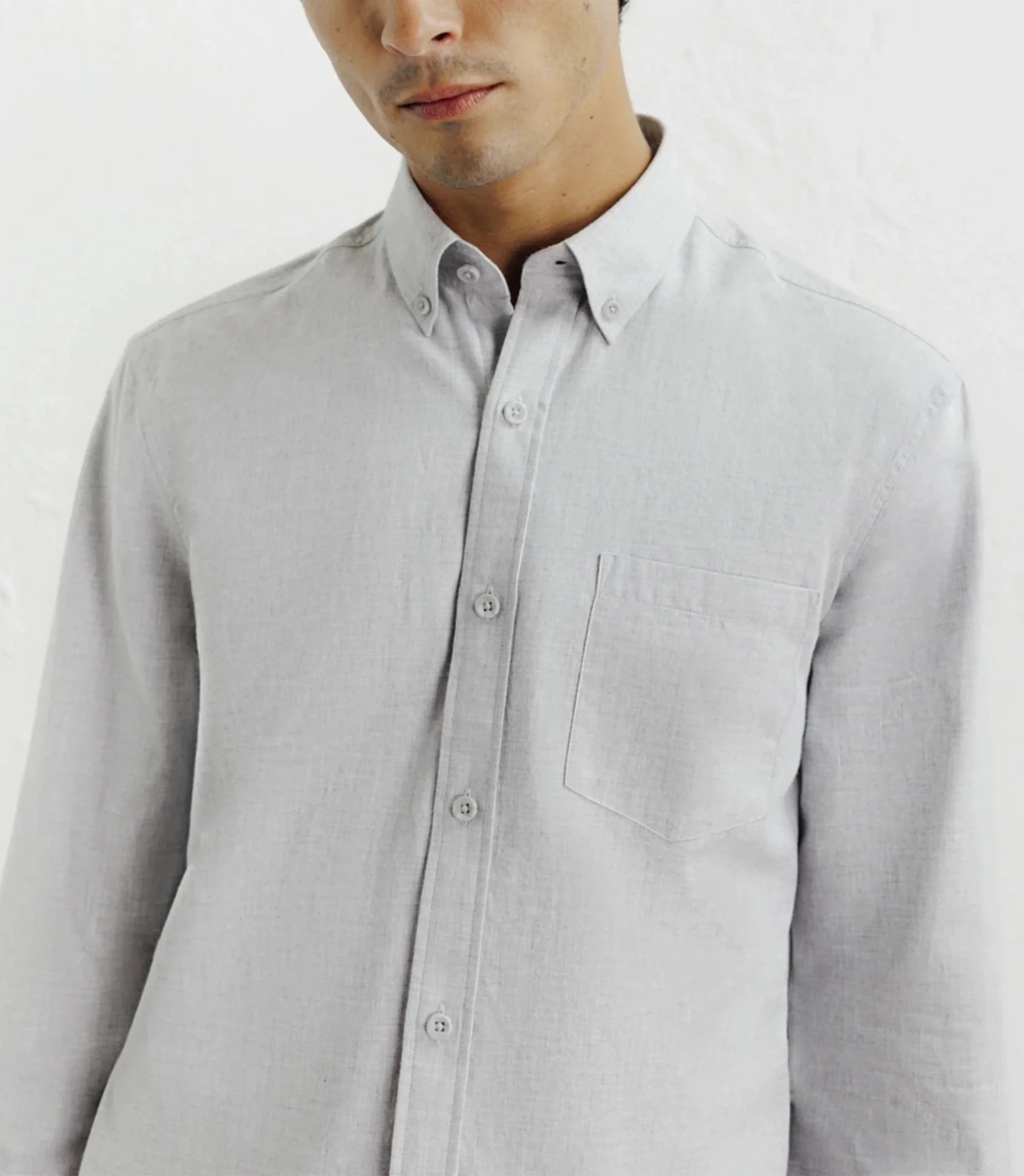 Chemise casual avec col boutonné grise - IZAC