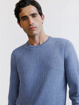 Indigo crew neck jumper