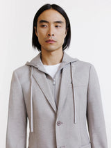 Veste en maille avec parementure taupe - IZAC