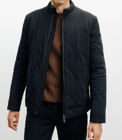 Blouson col motard noir - IZAC