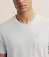 T-shirt col V avec poche vert - IZAC