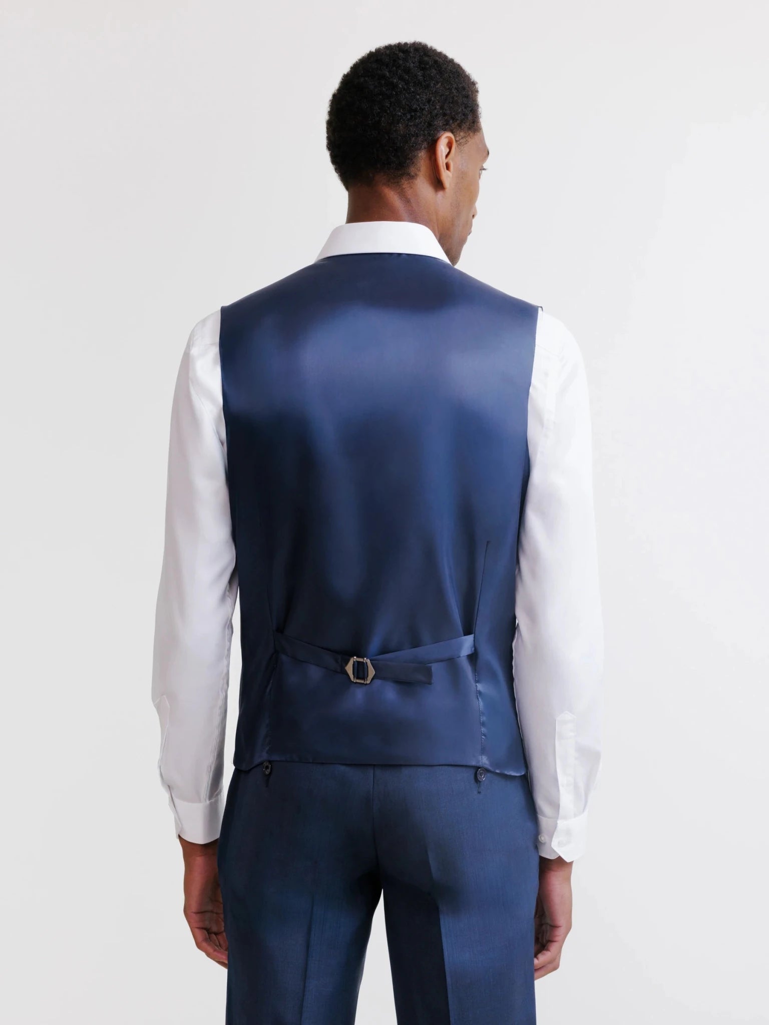Gilet ville en laine majoritaire bleu denim - IZAC