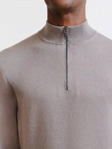 Pull à col demi-zippé taupe - IZAC