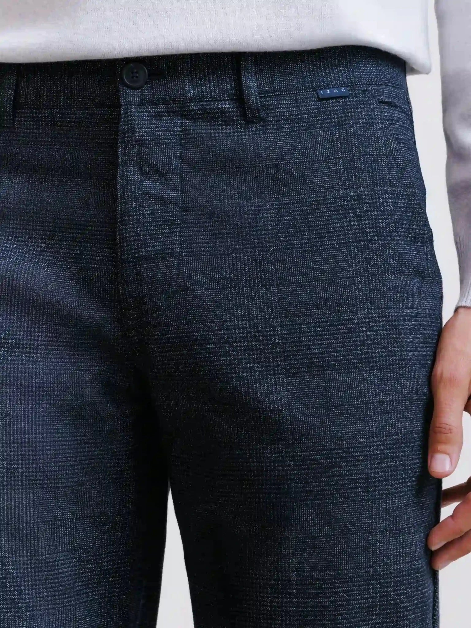 Pantalon carreaux marine - IZAC