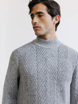 Pull col cheminée gris chiné - IZAC