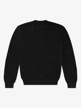 Pull col rond uni jeu de point noir