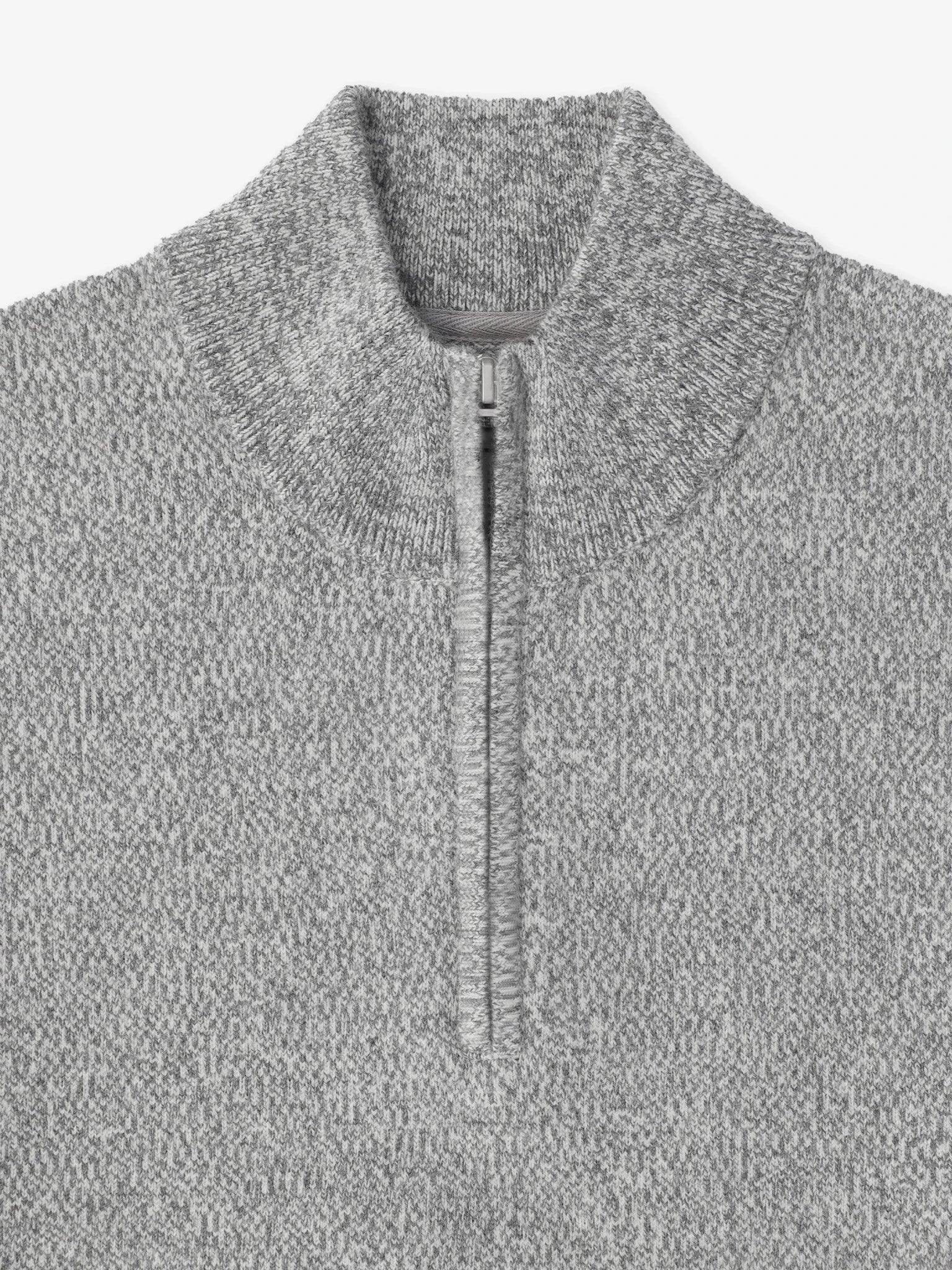Pull col demi zip mouliné gris chine - IZAC