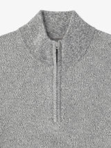 Pull col demi zip mouliné gris chine - IZAC