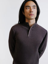 Pull col montant marron