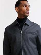 Blouson col chemise anthracite
