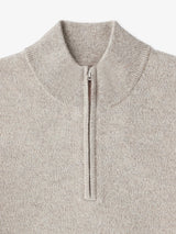 Pull col demi zip mouliné beige - IZAC