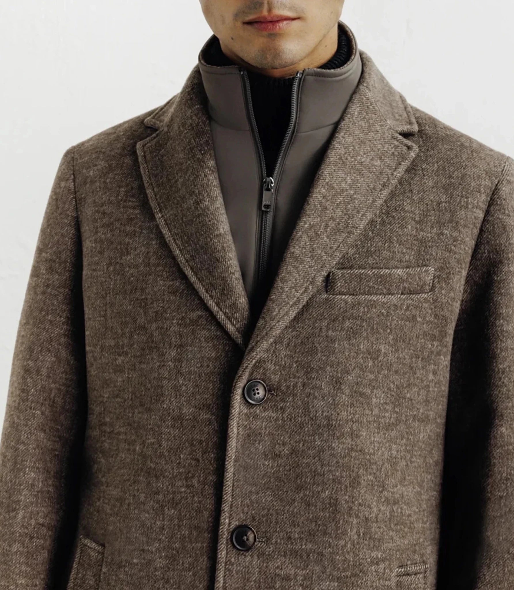Manteau ville à parmenture amovible châtaigne - IZAC