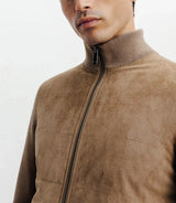 Gilet zip bi-matière chatain - IZAC