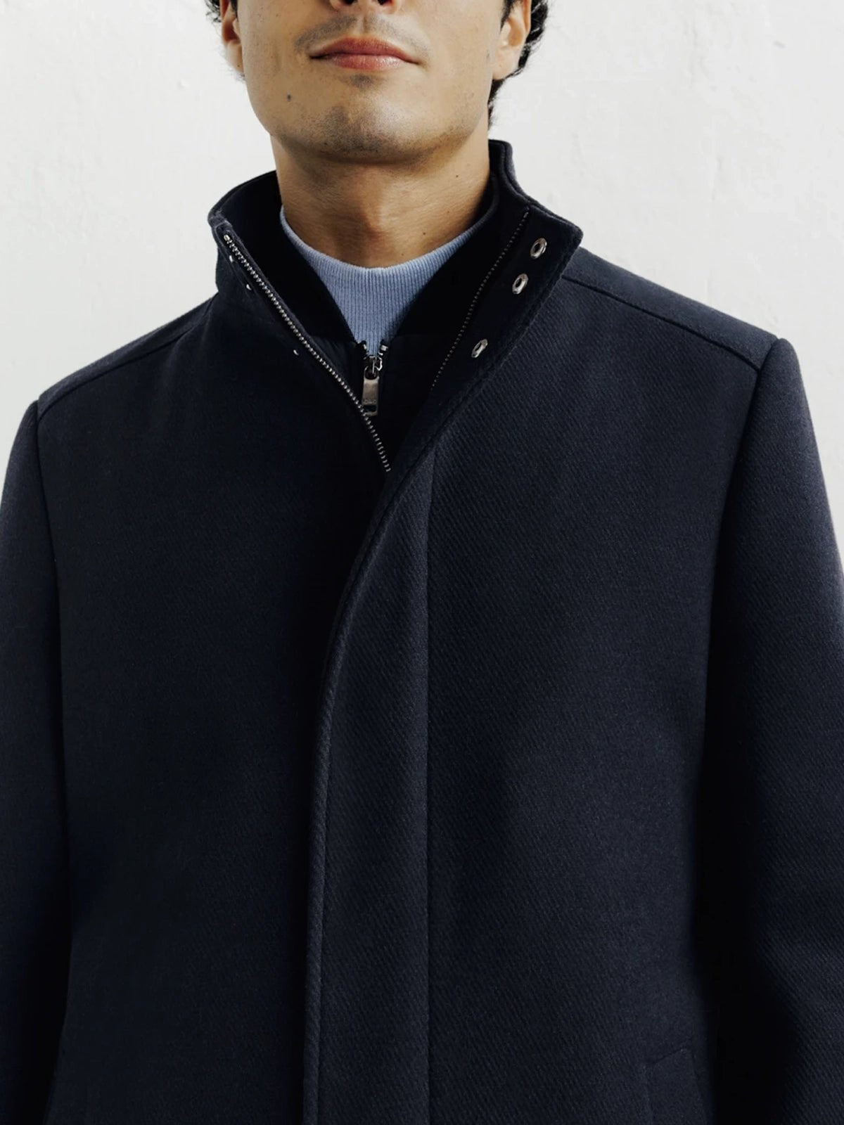 Manteau ville en laine marine - IZAC