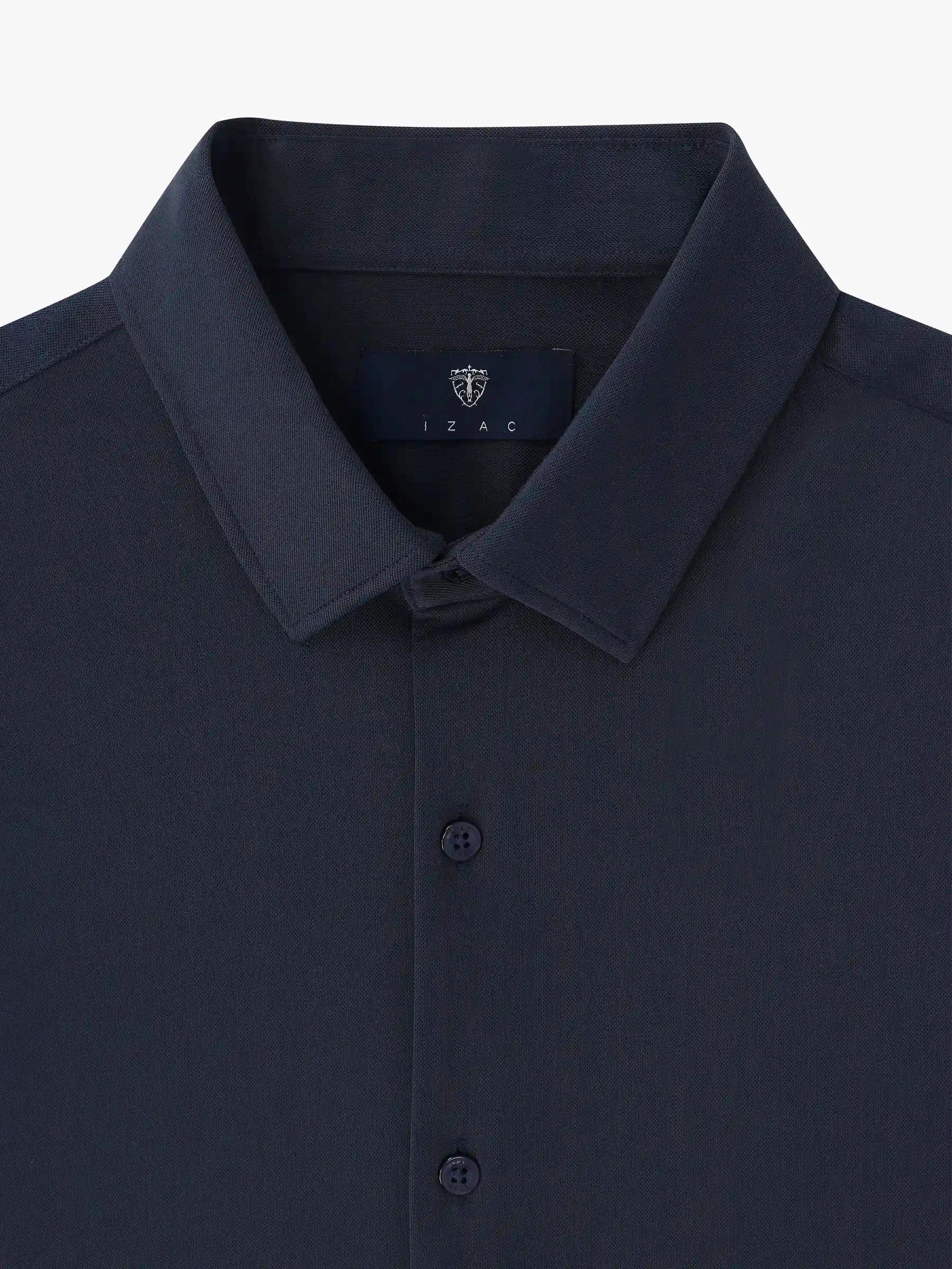 Navy jersey slim-fit shirt
