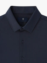 Navy jersey slim-fit shirt