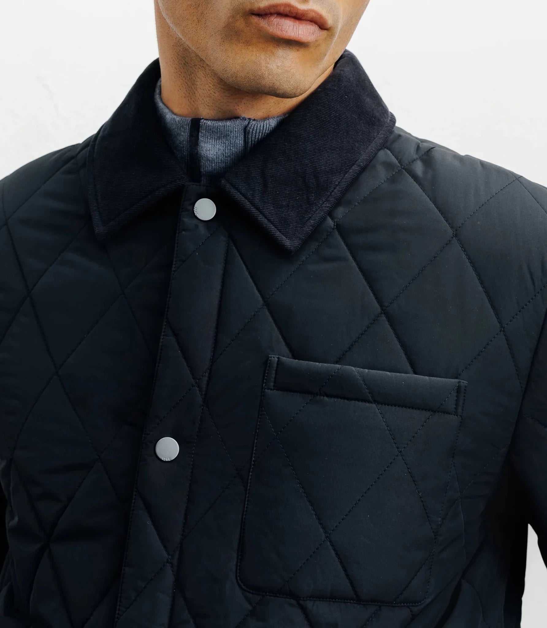 Blouson col chemise marine - IZAC