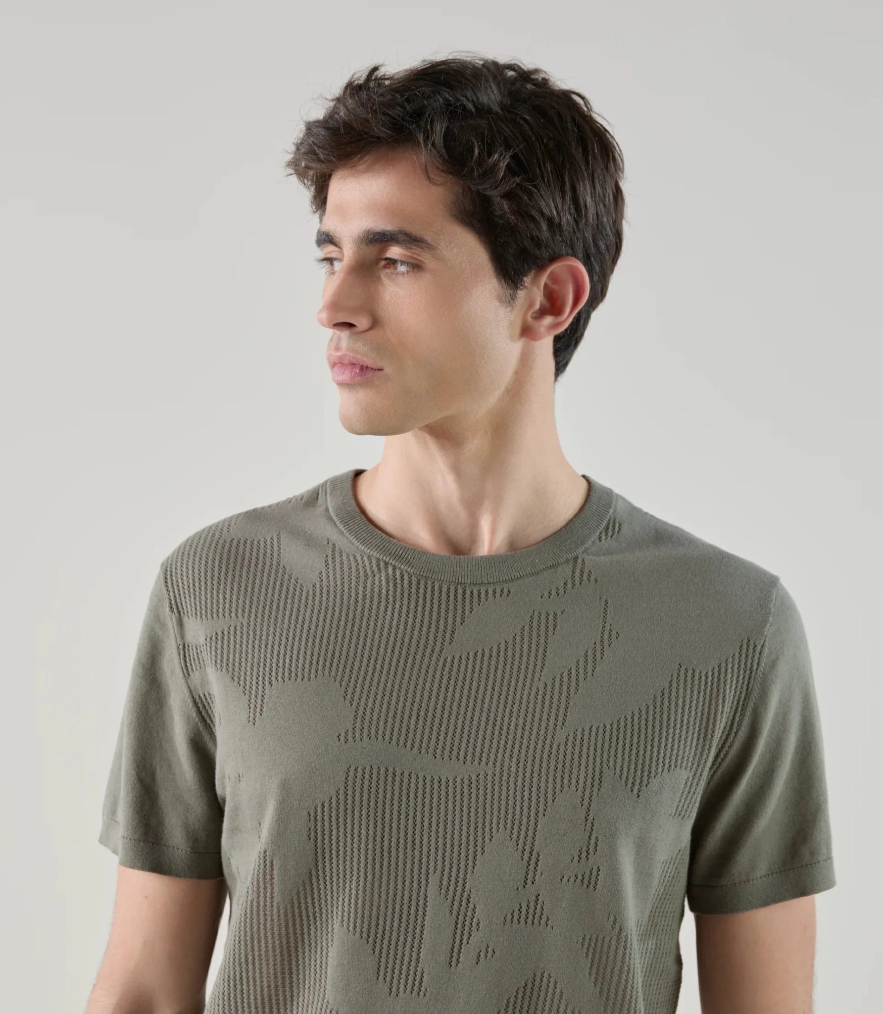 T-shirt en maille kaki - IZAC