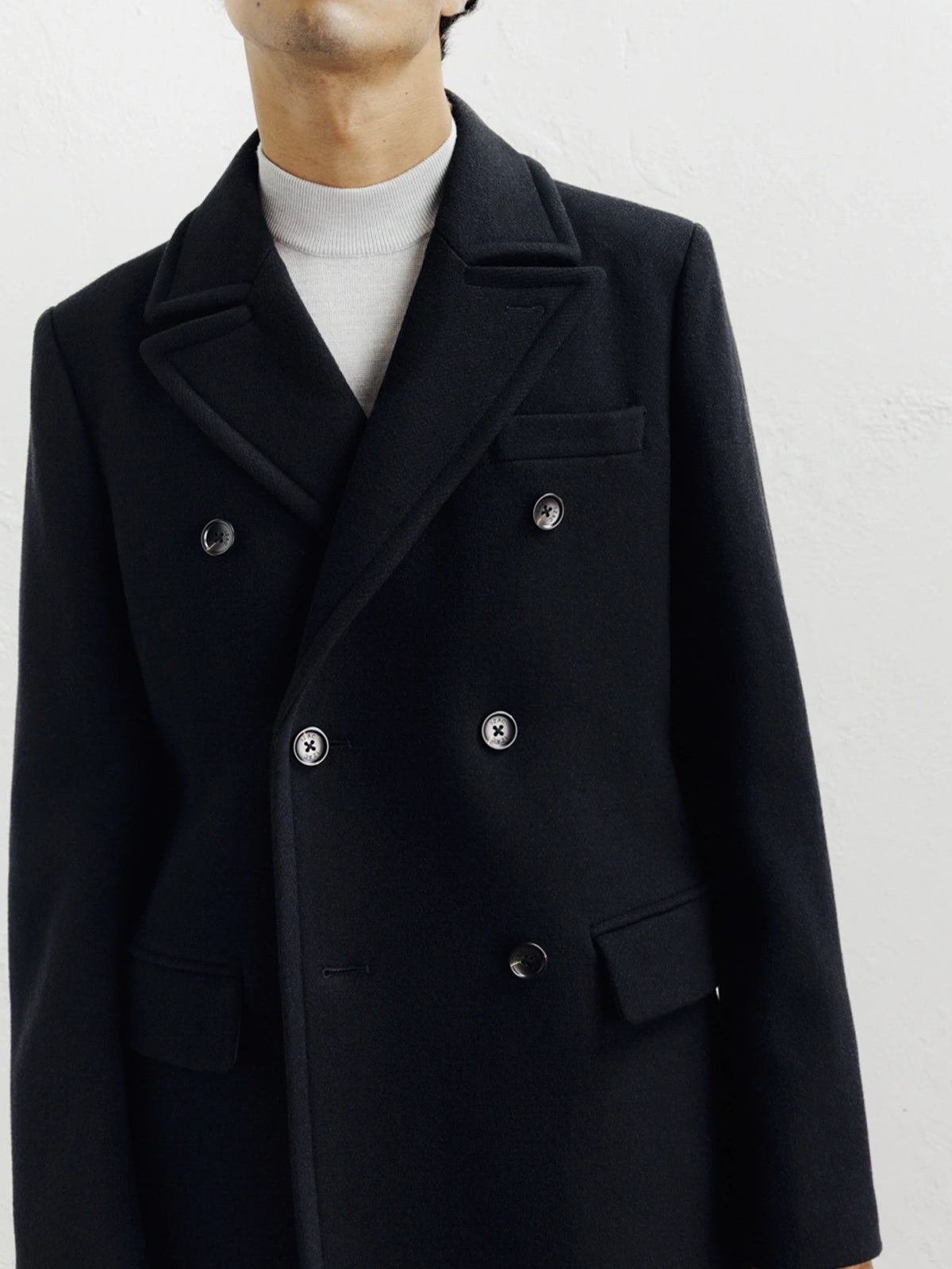 Manteau ville croisé noir - IZAC