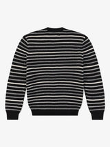 Black striped crew neck sweater