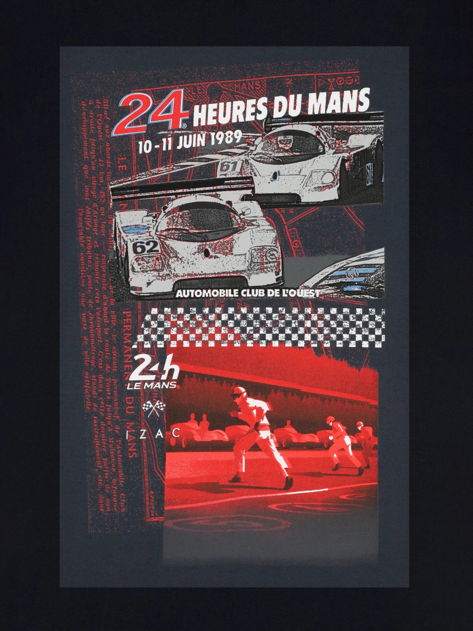 T-shirt col rond marine 24h Le Mans - IZAC