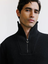 Pull en laine col camionneur noir - IZAC