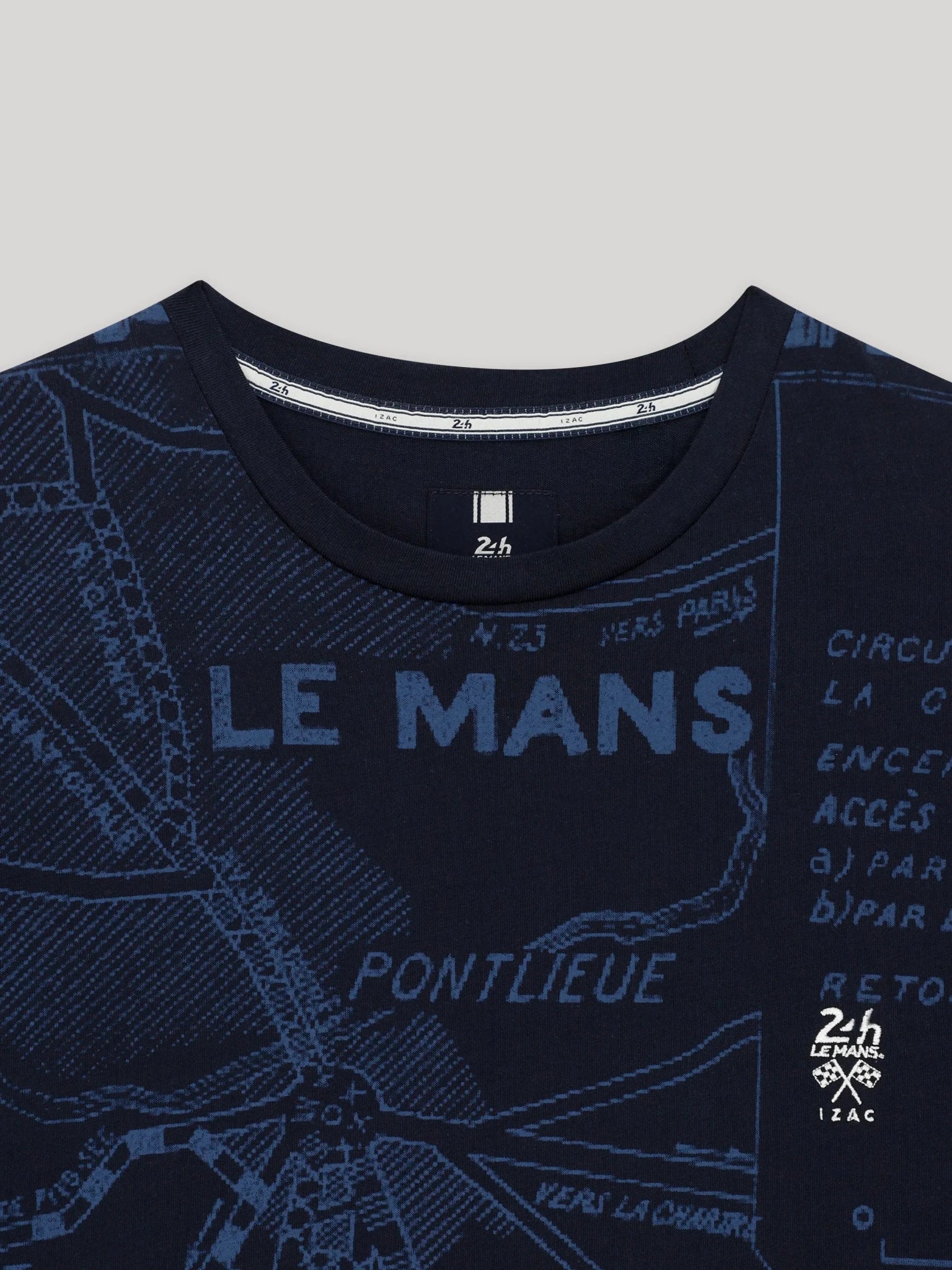 T-shirt col rond marine 24h Le Mans - IZAC