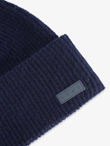 Bonnet en maille côtelée marine - IZAC