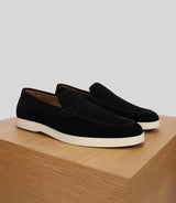 Mocassin casual en suède noir - IZAC
